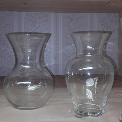 5 glass vases