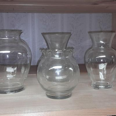 5 glass vases