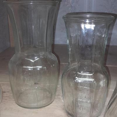 5 glass vases