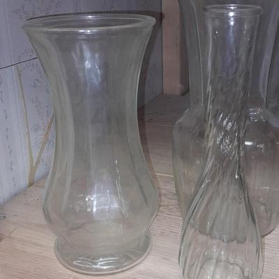 5 glass vases