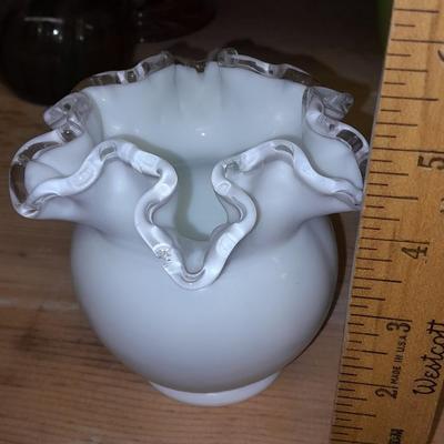 Two blown glass vases, and a Smoke Grey vase