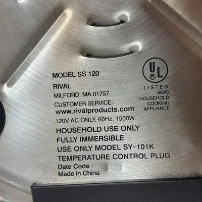 Nice Stainless steel Rival Electric skillet with lid and cord