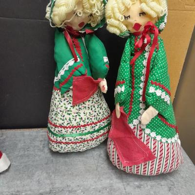 Vintage Empire Blo Mold electric Candle with handmade Mr. and Mrs. Claus