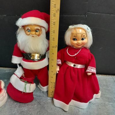 Vintage Empire Blo Mold electric Candle with handmade Mr. and Mrs. Claus