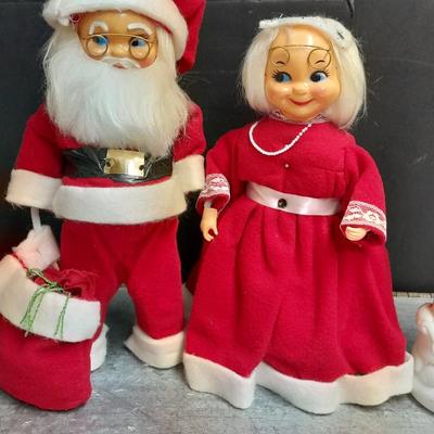 Vintage Empire Blo Mold electric Candle with handmade Mr. and Mrs. Claus