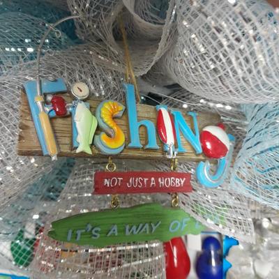 Christmas Decorations, Mini and C9 lights, wreath, ornaments, new candle set