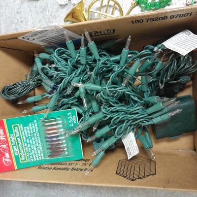 Christmas Decorations, Mini and C9 lights, wreath, ornaments, new candle set