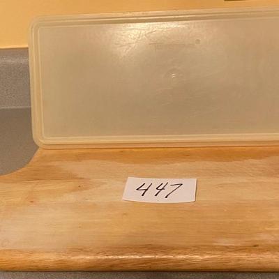 Tupperware and Cutting Board