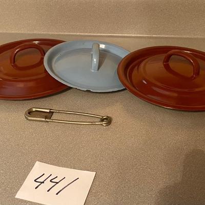 Emanuel Ware Lids and Safety Pin