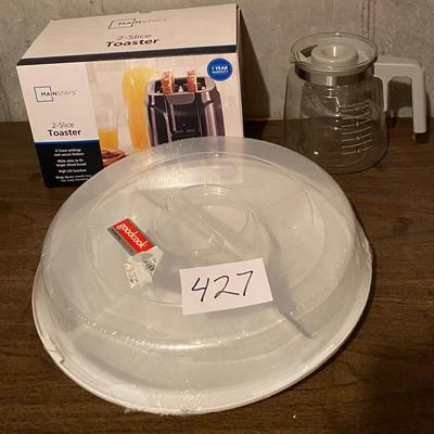 New Toaster in box and Relish Tray