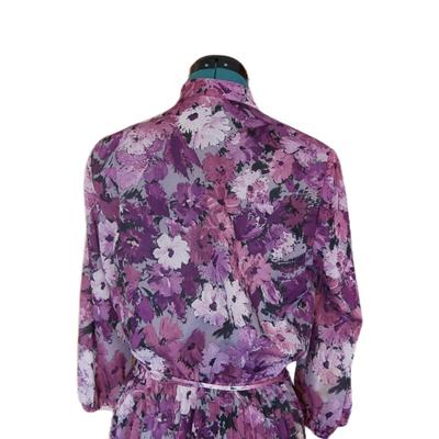 Vintage Purple Floral Dress M