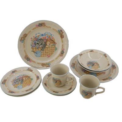 (10 pcs) Purrfect Friends Kitten Stoneware Set