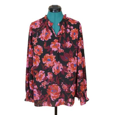 Joan Rivers Flower Blouse M
