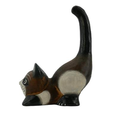 Painted Wooden Cat