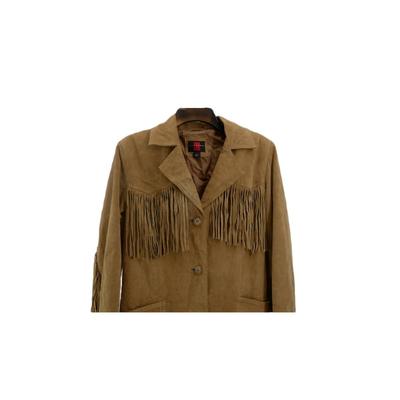 Gallery Leather Fringe Jacket S