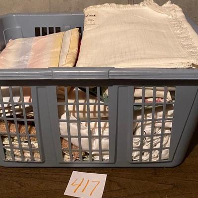 Basket full of Linens and Towels