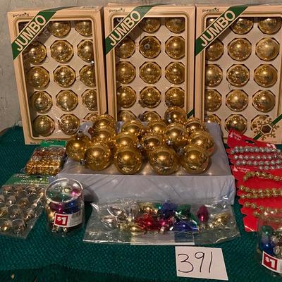 Gold Christmas Bulbs and More