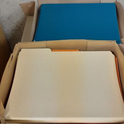 Two drawer Metal filing cabinet with folders and files