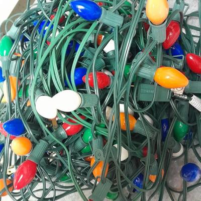 Vintage Sears Nativity set, Santa Light up window decoration, and C9 Christmas lights