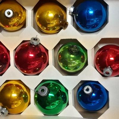 Glass Christmas Bulb ornaments - different colors like Shiny Brite
