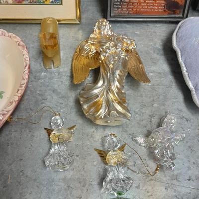 Variety of home decor, Footprints poetry music box and framed art, brass butterflies and more