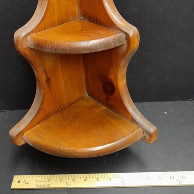 Stone heart trinket box with inlayed design, Wood corner shelf and vintage Angel collection