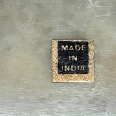 Stone heart trinket box with inlayed design, Wood corner shelf and vintage Angel collection