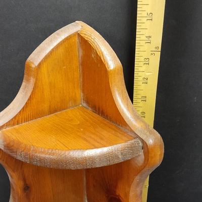 Stone heart trinket box with inlayed design, Wood corner shelf and vintage Angel collection