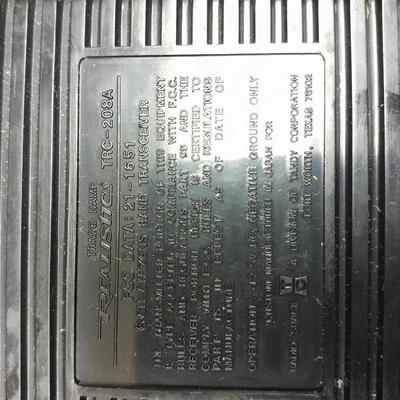 Vintage handheld Realistic CB radio with case and a multi-plug power supply TRC-208 5 watt 6 channel