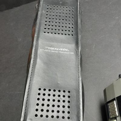 Vintage handheld Realistic CB radio with case and a multi-plug power supply TRC-208 5 watt 6 channel