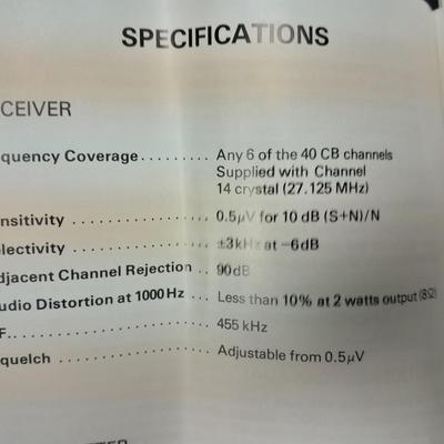 Vintage handheld Realistic CB radio with case and a multi-plug power supply TRC-208 5 watt 6 channel