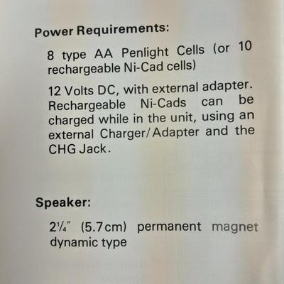 Vintage handheld Realistic CB radio with case and a multi-plug power supply TRC-208 5 watt 6 channel