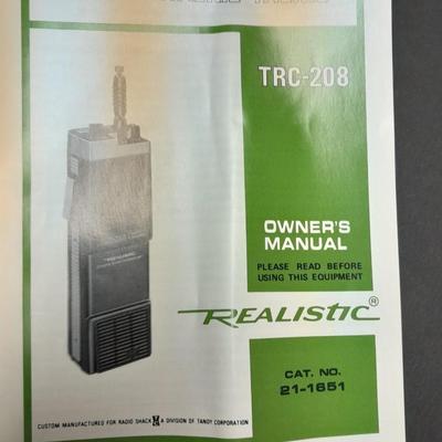 Vintage handheld Realistic CB radio with case and a multi-plug power supply TRC-208 5 watt 6 channel