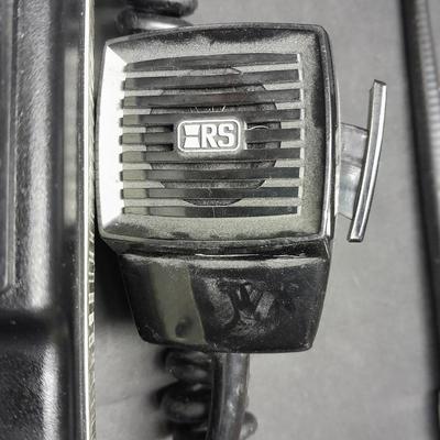 Vintage handheld Realistic CB radio with case and a multi-plug power supply TRC-208 5 watt 6 channel