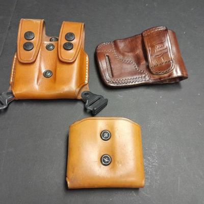 Leather holster and pouches