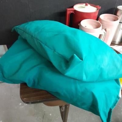 Metal folding camping table with camping supplies