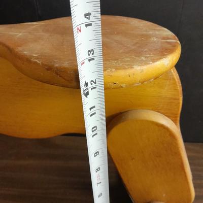 Wooden horse and Vintage teddy bear