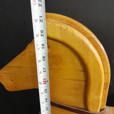 Wooden horse and Vintage teddy bear