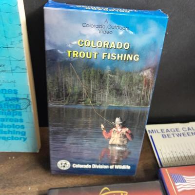Let's go fishing! Books on fishing in Colorado, small cooler, condiment containers and more