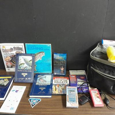 Let's go fishing! Books on fishing in Colorado, small cooler, condiment containers and more