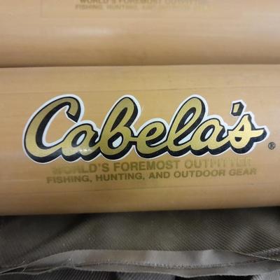 Fishing waders, Polar seat and Two Cabela's fishing rod tubes