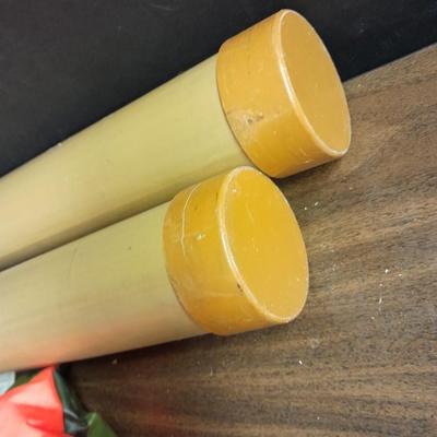 Fishing waders, Polar seat and Two Cabela's fishing rod tubes