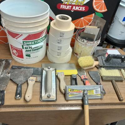 Drywall and Painting tools Many trowels, gold bond joint tape, and more