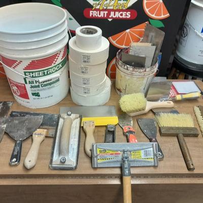 Drywall and Painting tools Many trowels, gold bond joint tape, and more