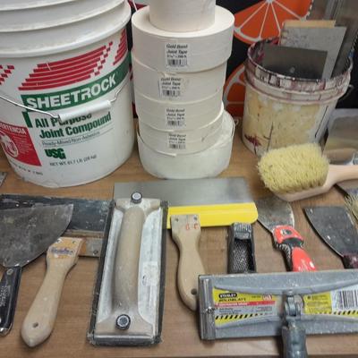 Drywall and Painting tools Many trowels, gold bond joint tape, and more
