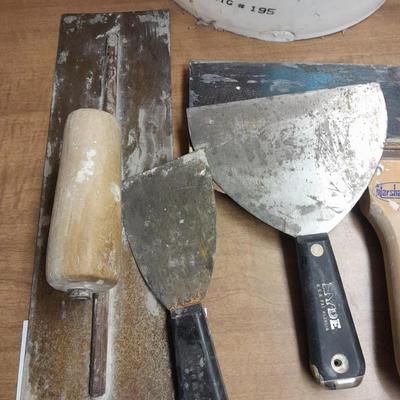 Drywall and Painting tools Many trowels, gold bond joint tape, and more