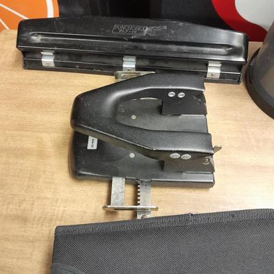 Office / School supplies, new computer speakers, 3 ring binders, more