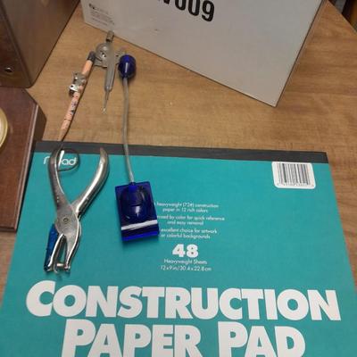 Office / School supplies, new computer speakers, 3 ring binders, more