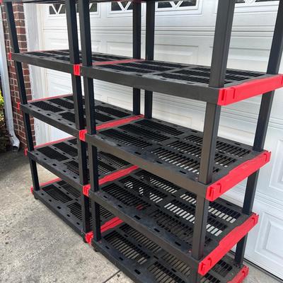 (2) CRAFTSMAN Black Plastic Shelving Units