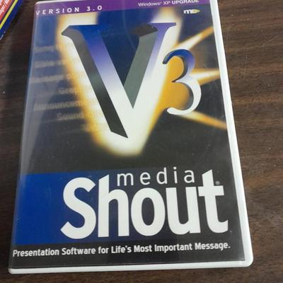 Computer software Microsoft XP, Shout, Media Now, a cordless phone and a radio